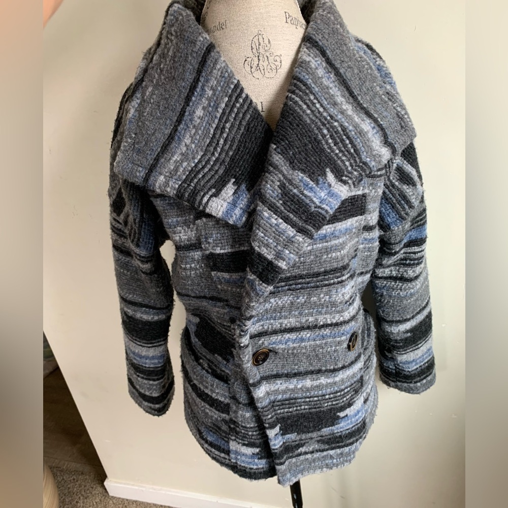 ▶️ PrAna Arria Wool Sweater Jacket Womens XS Gray Blue Button Coat Gorpcore - Picture 15 of 15